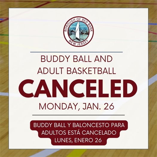🏀 Program Cancellation Notice Buddy Ball and Adult Basketball are canceled on Monday, January 26.  🏀 Aviso de Cancelación Buddy Ball y Baloncesto para Adultos están cancelados el lunes, 26 de enero.