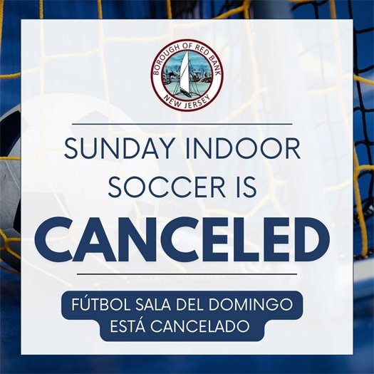 Notice: Sunday indoor soccer is cancelled. Thank you for your understanding.  Aviso: El fútbol sala del domingo está cancelado. Gracias por su comprensión.