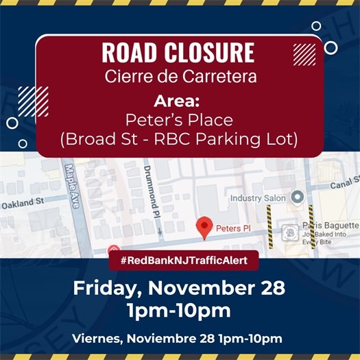 Peter's Place Road Closed - (1pm-10pm)