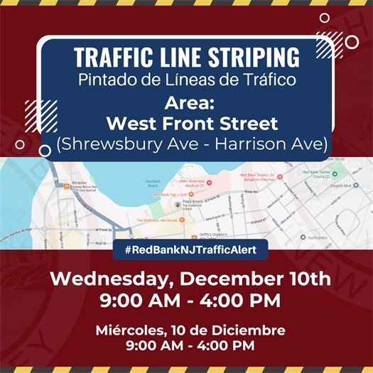 Traffic Line Striping - West Front St - 12/10 9AM-4PM- 