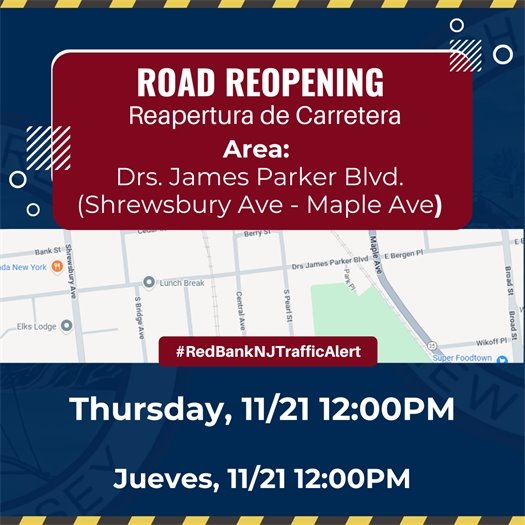 Drs James Parker Blvd Reopening 11/21 after 12pm