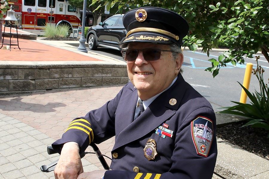 Man in uniform at the Memorial Day service