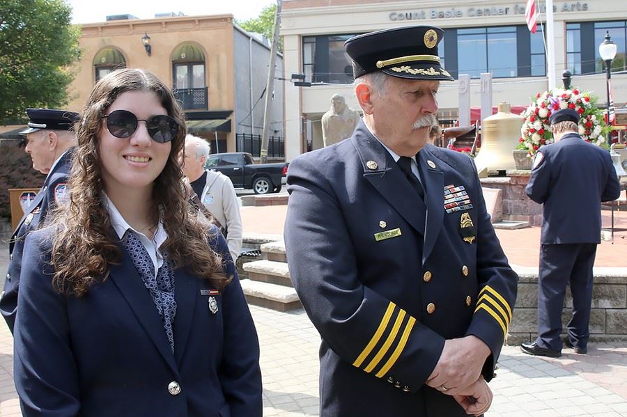 Woman and man at the Memorial Day service