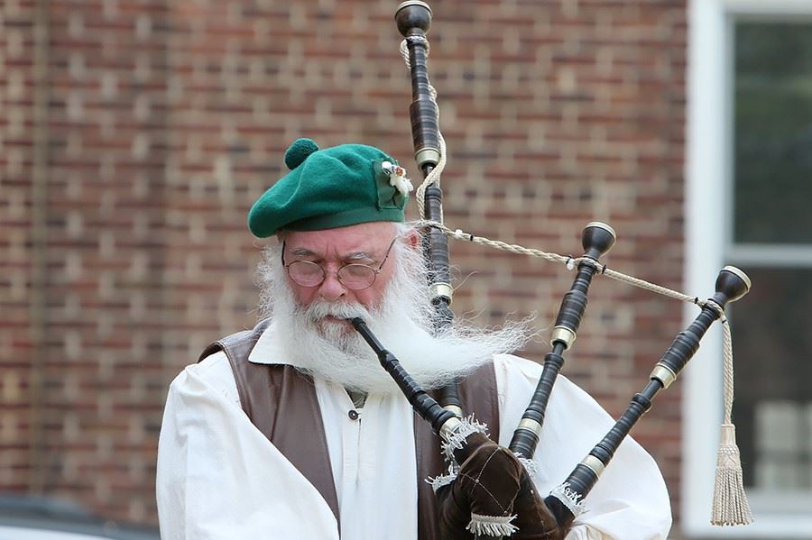 Man playing the bag pipes