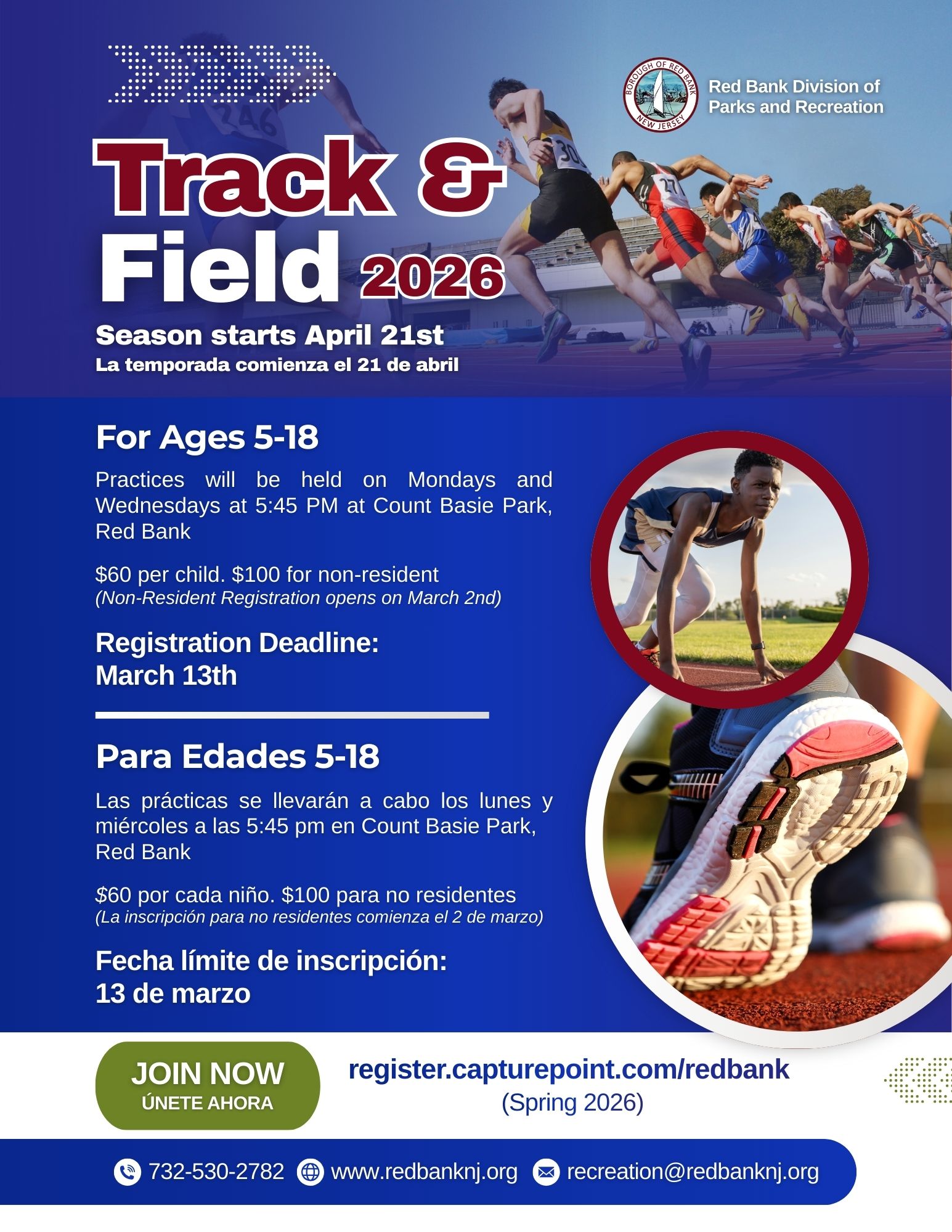 Track and Field Registration Flyer Track and Field Registration Flyer